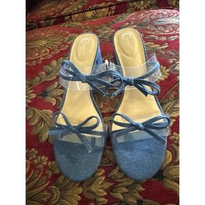 Women's Cato Est. 1946 Comfort Denim Slop On Heels Size 10 Blue